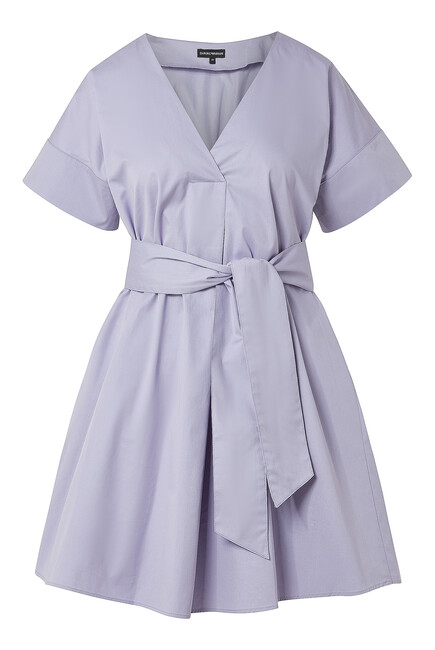 Belted Mini Dress in Cotton